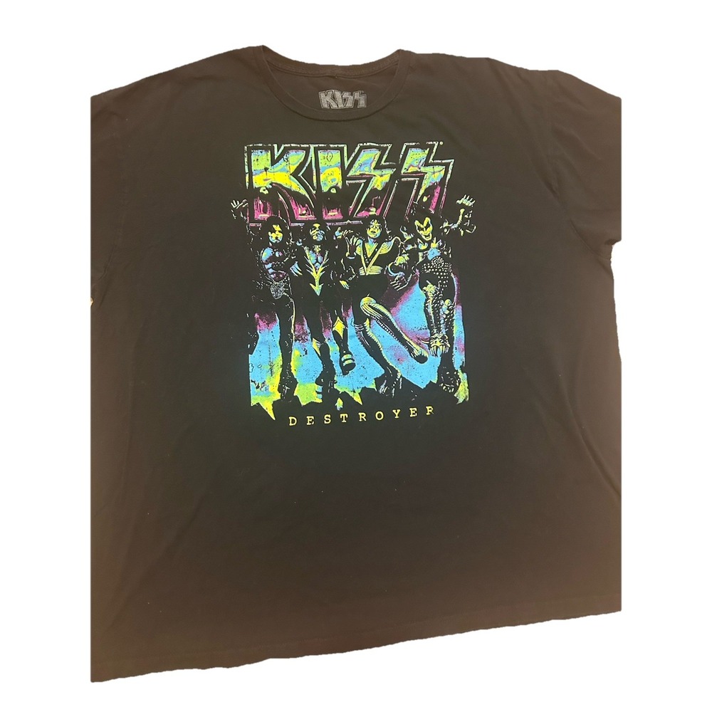 KISS‎ Destroyer Band T Shirt Black 2XL Graphic Tee Concert Tour Merch